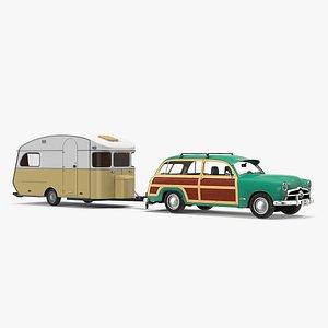 classic car caravan 3D model