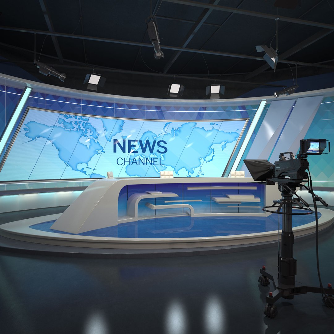 Scene Tv Studio News Set 3D Model - TurboSquid 1287944