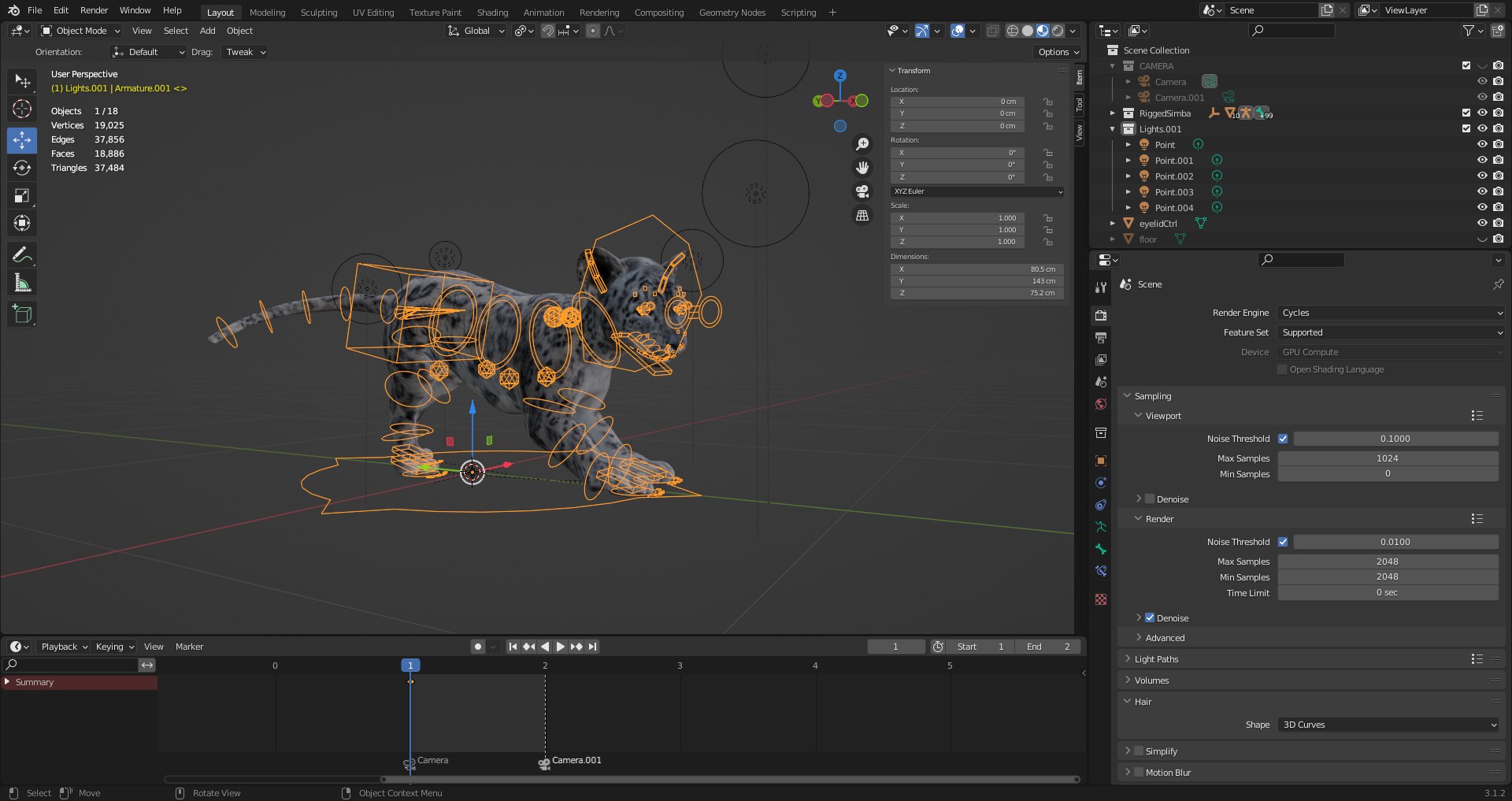 3D Fur Baby Snow Leopard Rigged And Animated In Blender - TurboSquid ...
