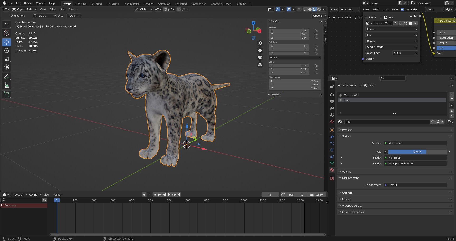 3D Fur Baby Snow Leopard Rigged And Animated In Blender - TurboSquid ...