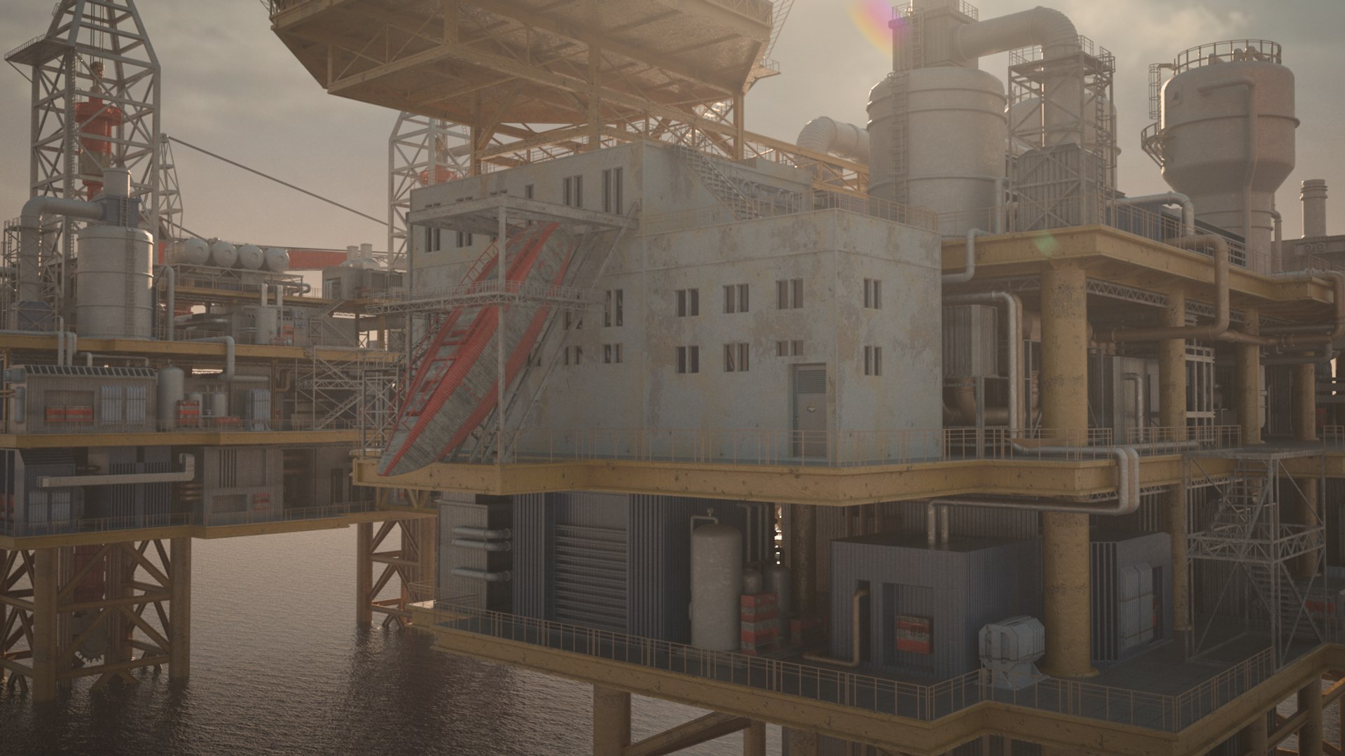 3D Oil Rig Model - TurboSquid 2185847
