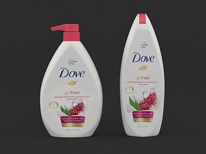 3D dove body wash shower model