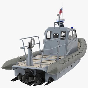 American Military Inflatable Assault Boat Rigged for Cinema 4D