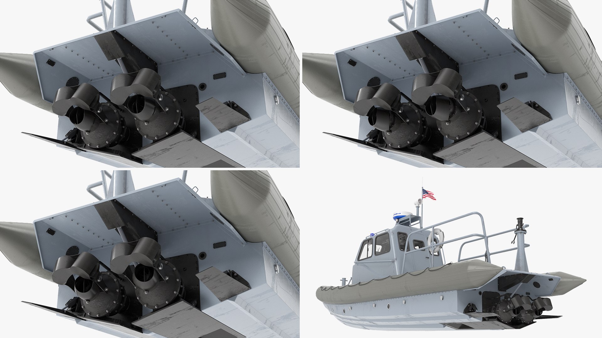 American Military Inflatable Assault Boat Rigged For Cinema 4D Model ...