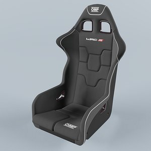 OMP WRC-R Racing Black Seat 3D model