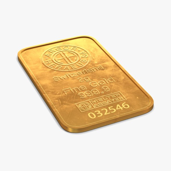 gold bar 2g 3d model