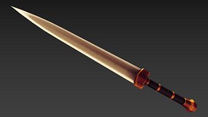 Chinese Jian Sword Low Poly