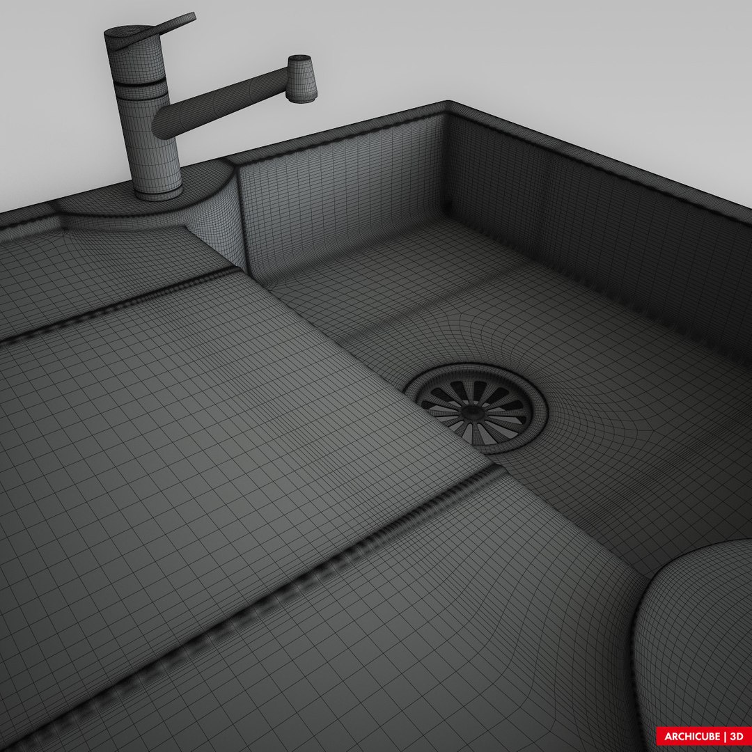 3d Kitchen Sink Model