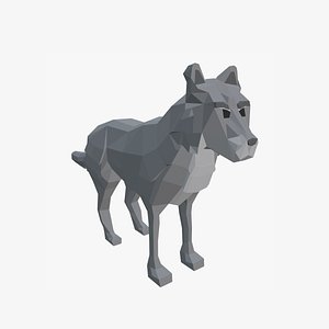 3D LOW POLY Wolf - ANIMATED 3D model
