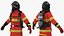 3D firefighter rescuer rigged man