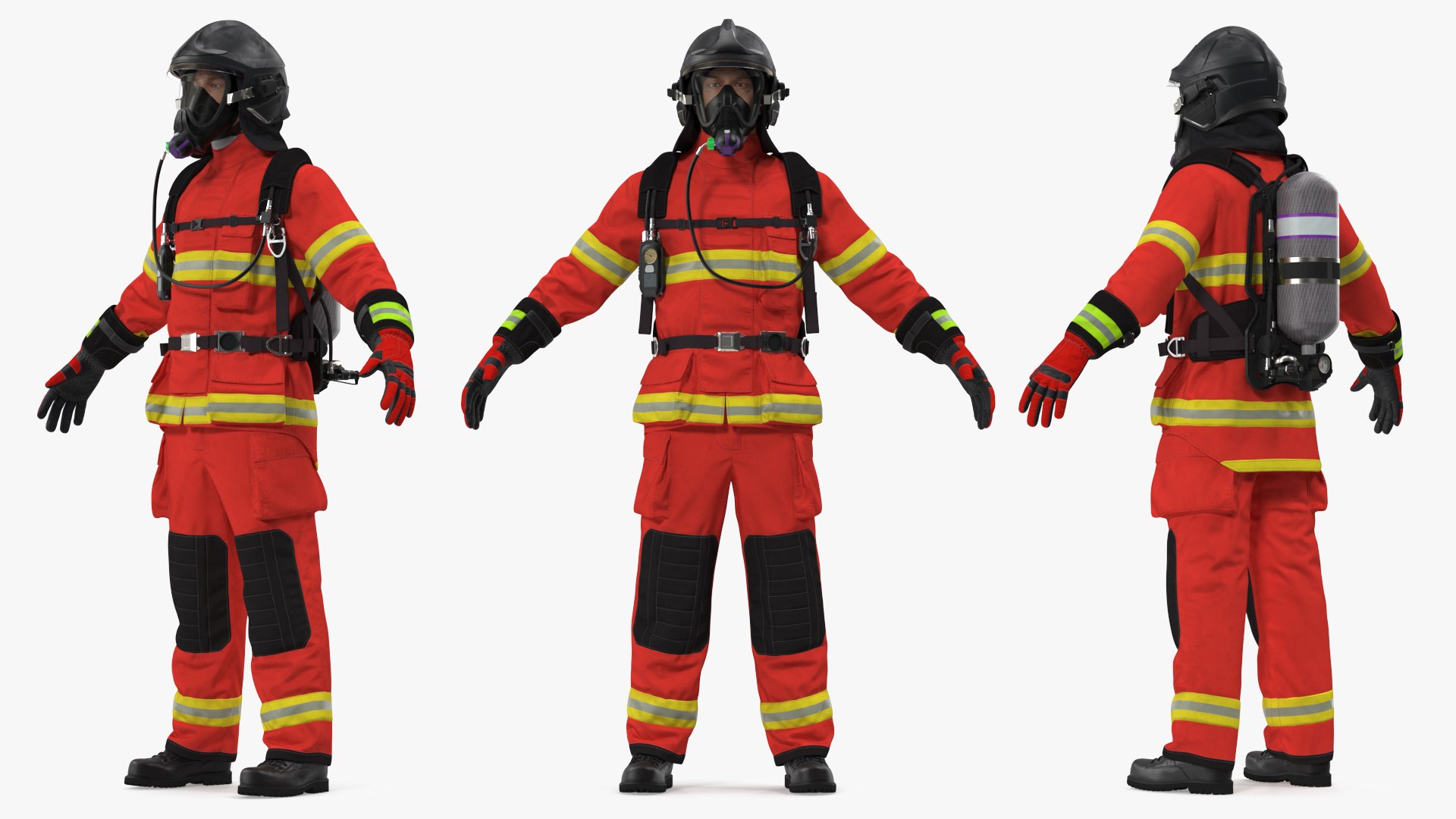 3D Firefighter Rescuer Rigged Man - TurboSquid 1685302