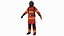 3D firefighter rescuer rigged man