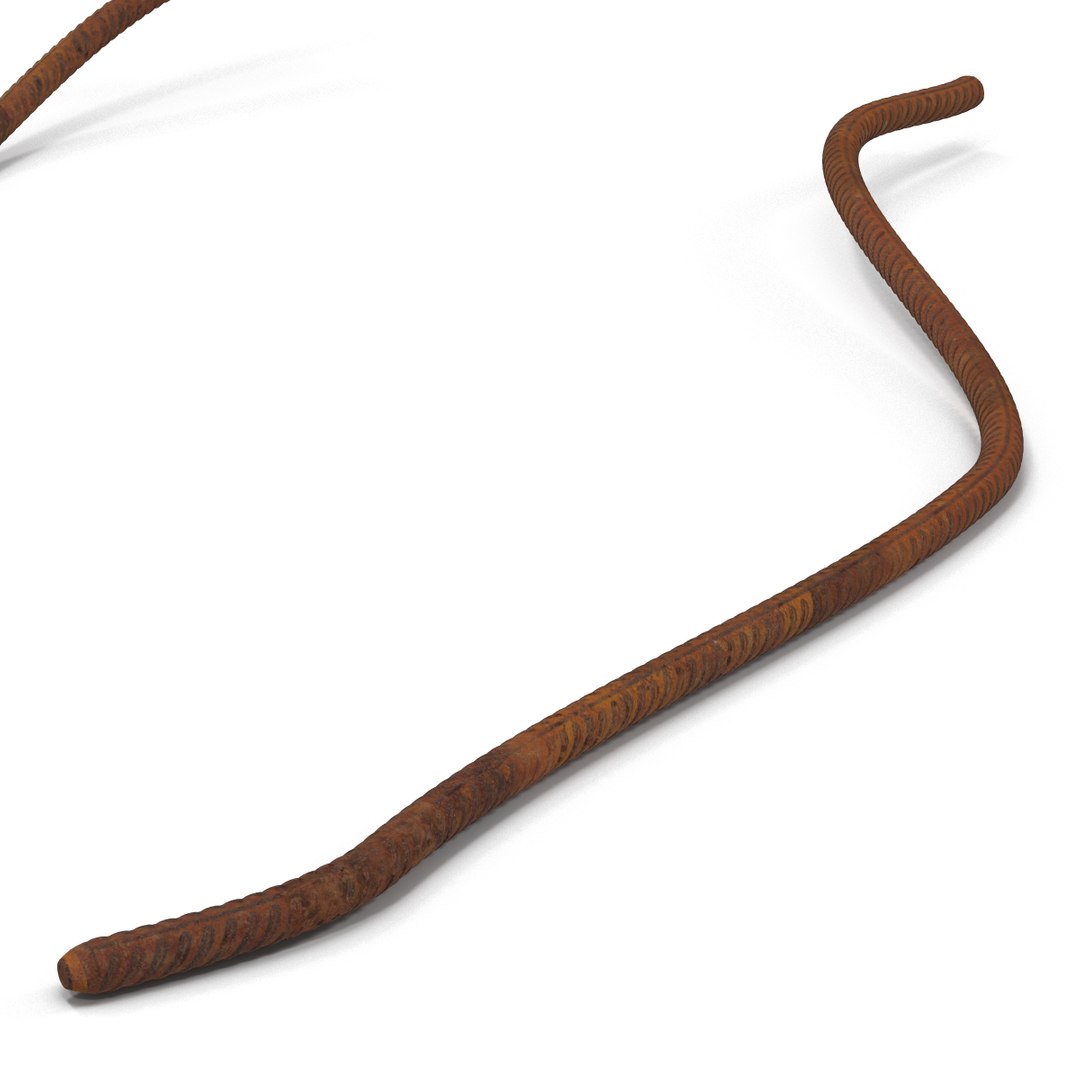3d steel rusty rebars set