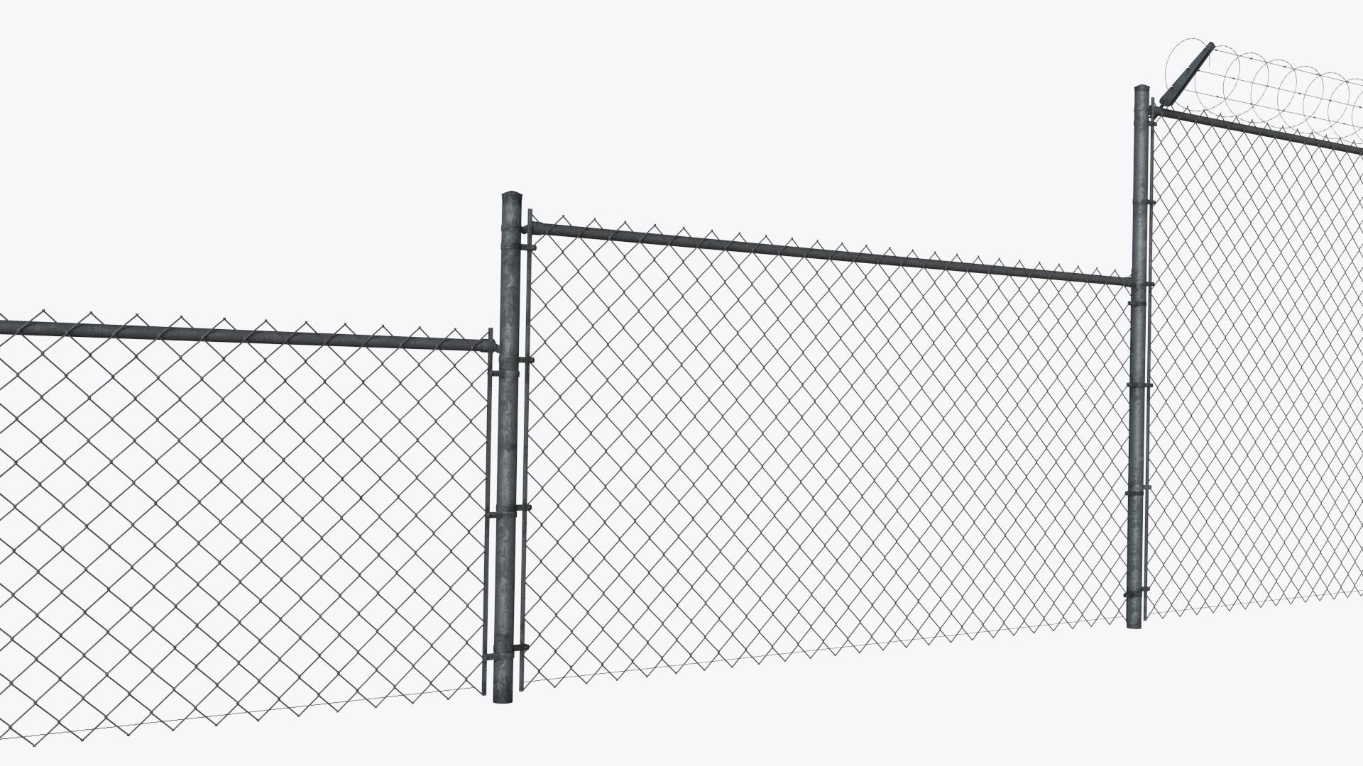 3D Chain Link Fencing Kit TurboSquid 2046121