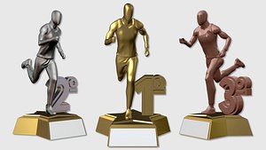 3D Trophy for Runners 1st 2nd and 3rd Place Podium Ready for 3D Printing