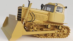 3D bulldozer dt-75 dt model