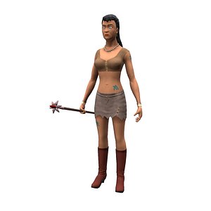 Wild Lady _ Low Poly
