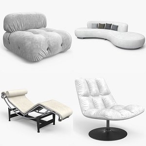 3D White Seating Collection
