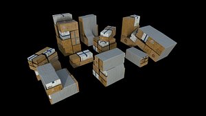 Cardboard Boxes Pack 1 3D