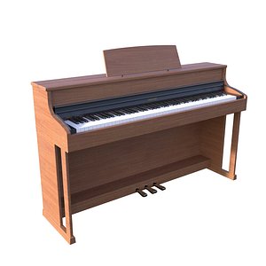 wood piano musical keyboard 3D