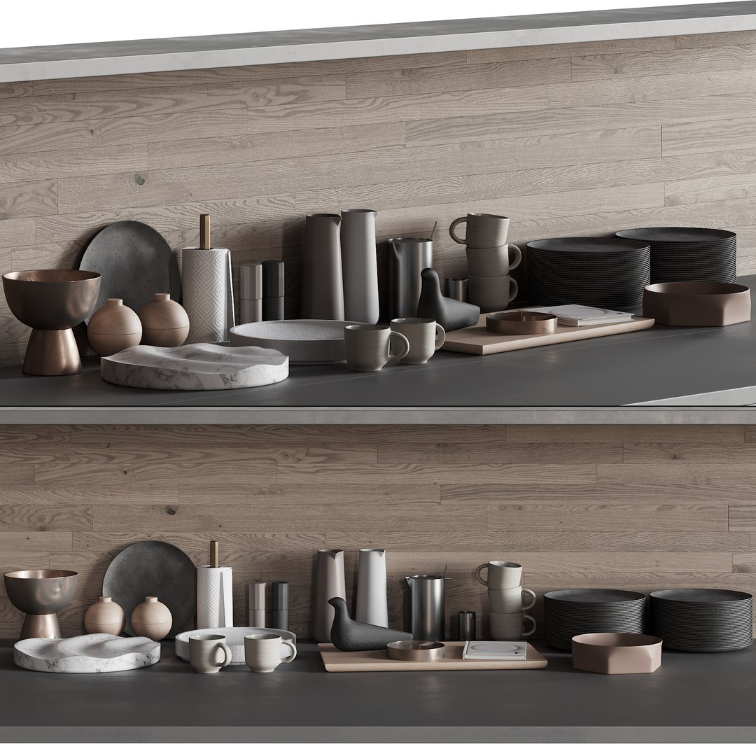 068 Kitchen Decor Set ACCESSORIES 03 Model - TurboSquid 1823962