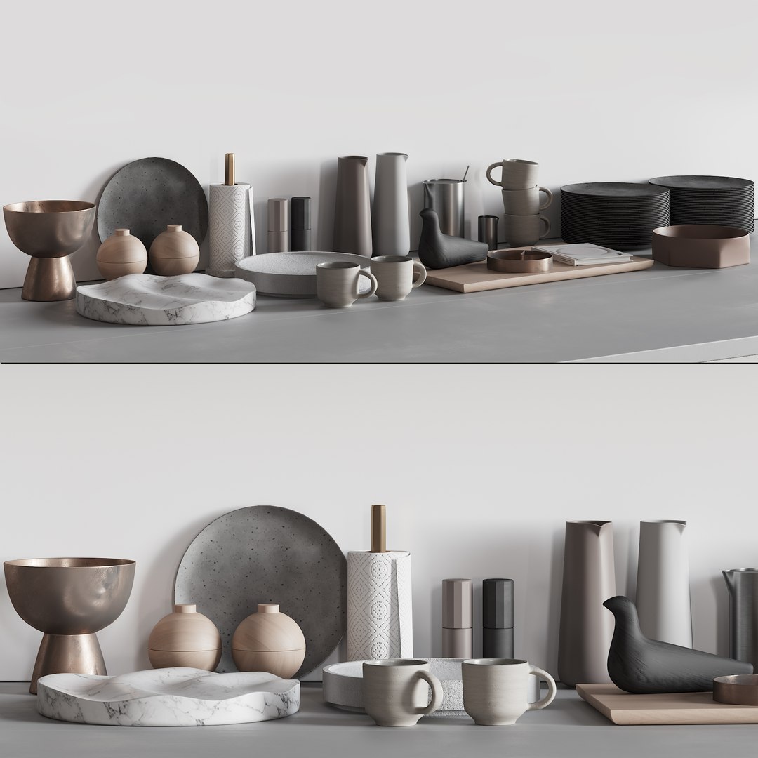 068 Kitchen Decor Set ACCESSORIES 03 Model - TurboSquid 1823962