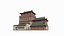 Portefeuille mansardé d'architecture asiatique ancienne