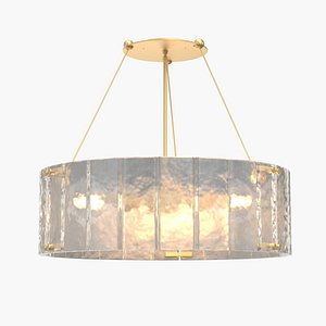 3D Willamette 32in Clear Fluted Glass Chandelier model
