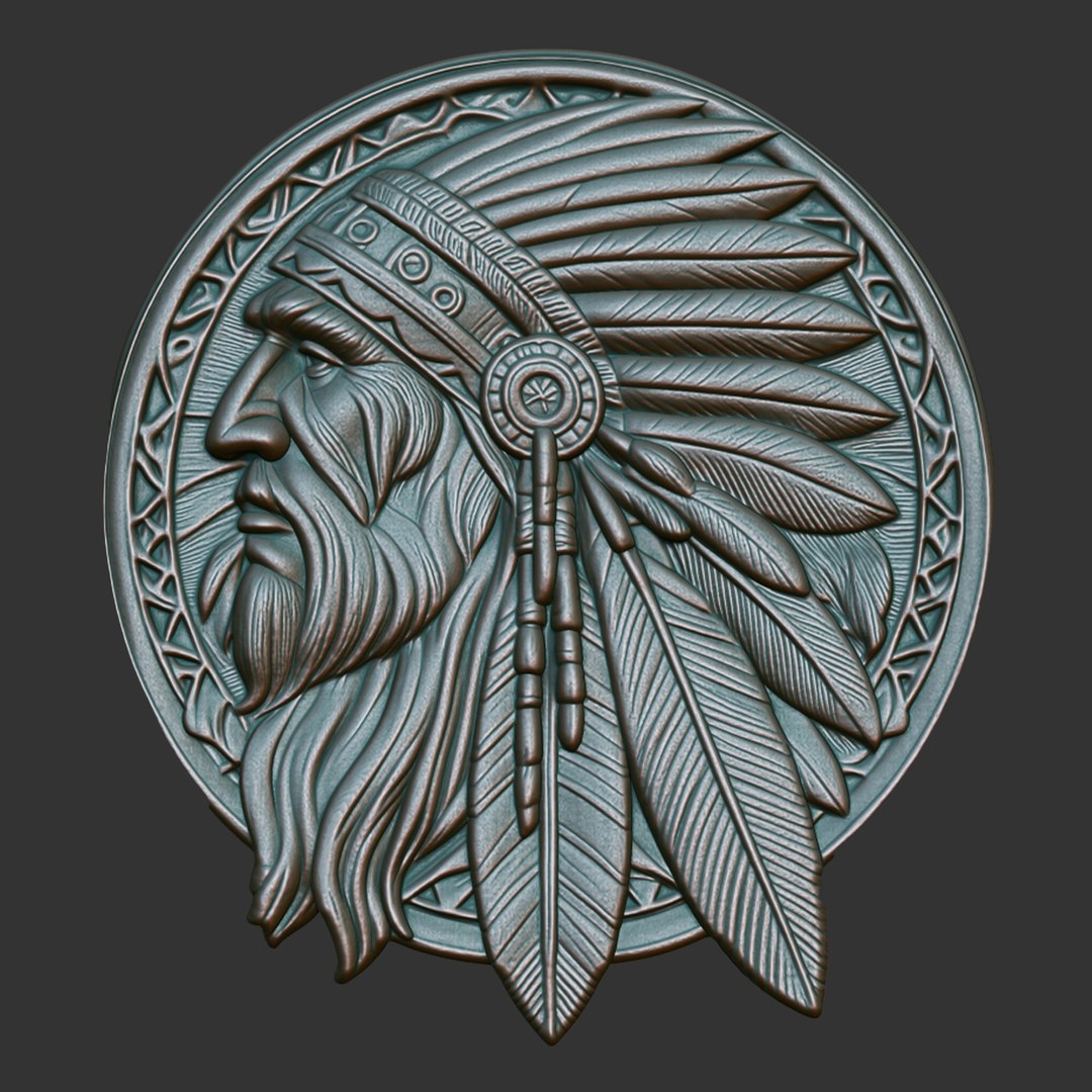 Native American Patriarch Basrelief 01 3D Model - TurboSquid 2420338