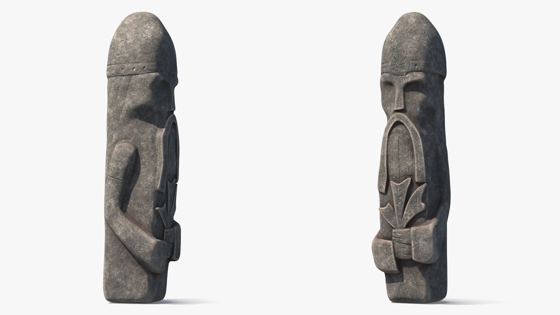 Antique Stone Fertility Idol 3D model preview