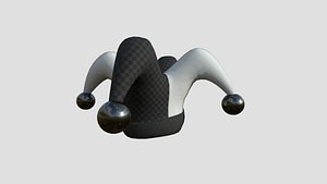 Jester Hat 08 Black White - Character Fashion Design 3D model
