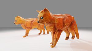 Sci Fi Robot Iron Cat Low-poly 3D model 3D model