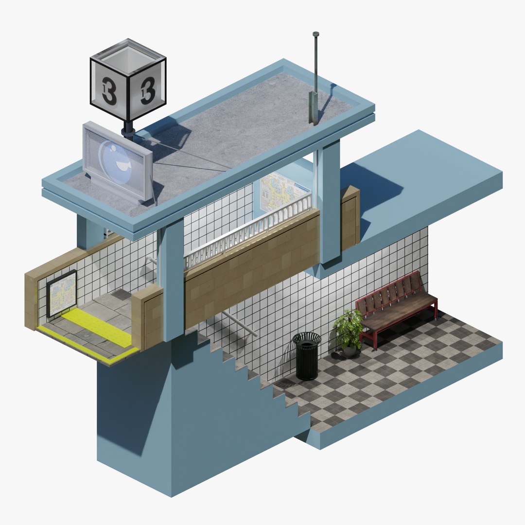 Underground platform 3D - TurboSquid 2108847