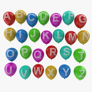 alphabet balloons 3D model