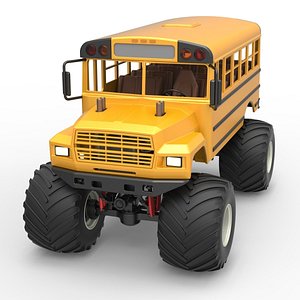 Vintage School bus Monster Truck Scale 1 to 25