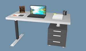 desk office 3d model