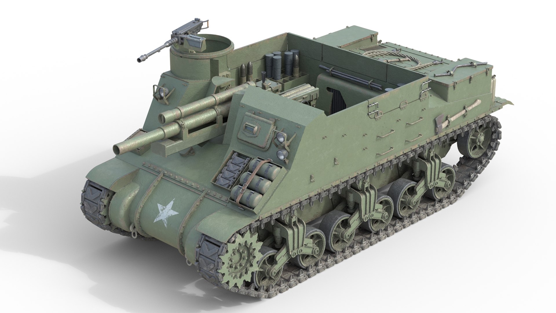 M7 Priest Howitzer 3D Model - TurboSquid 2420271
