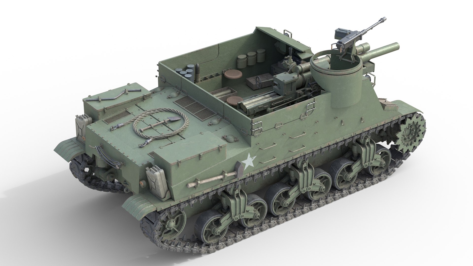 M7 Priest Howitzer 3D Model - TurboSquid 2420271
