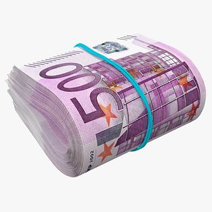 Rotating Bundle of Many Rolled Up 500 Euro