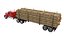 Camion avec remorque forestière - Rouge