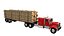 Camion avec remorque forestière - Rouge