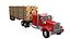 Camion avec remorque forestière - Rouge