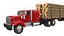 Camion avec remorque forestière - Rouge