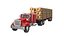 Camion avec remorque forestière - Rouge
