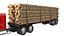 Camion avec remorque forestière - Rouge