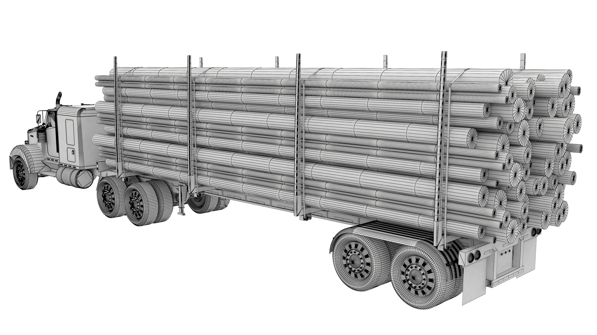 3D model Truck with Logging Trailer - Red https://p.turbosquid.com/ts-thumb/fH/dnD5Oe/rT/truckwithloggingtrailerred23jpg/jpg/1658614253/1920x1080/fit_q87/0a95dea82cadc73f22d63a5ddfae9c87734ff821/truckwithloggingtrailerred23jpg.jpg