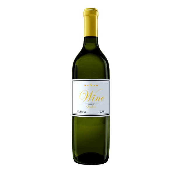 wine bottle white 3D