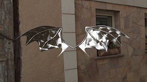 metallic demon wings 3D