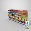 3D supermarket shelves grocery