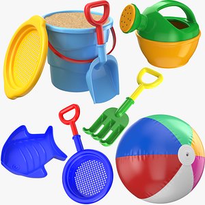 Detailed Beach Toys Collection model